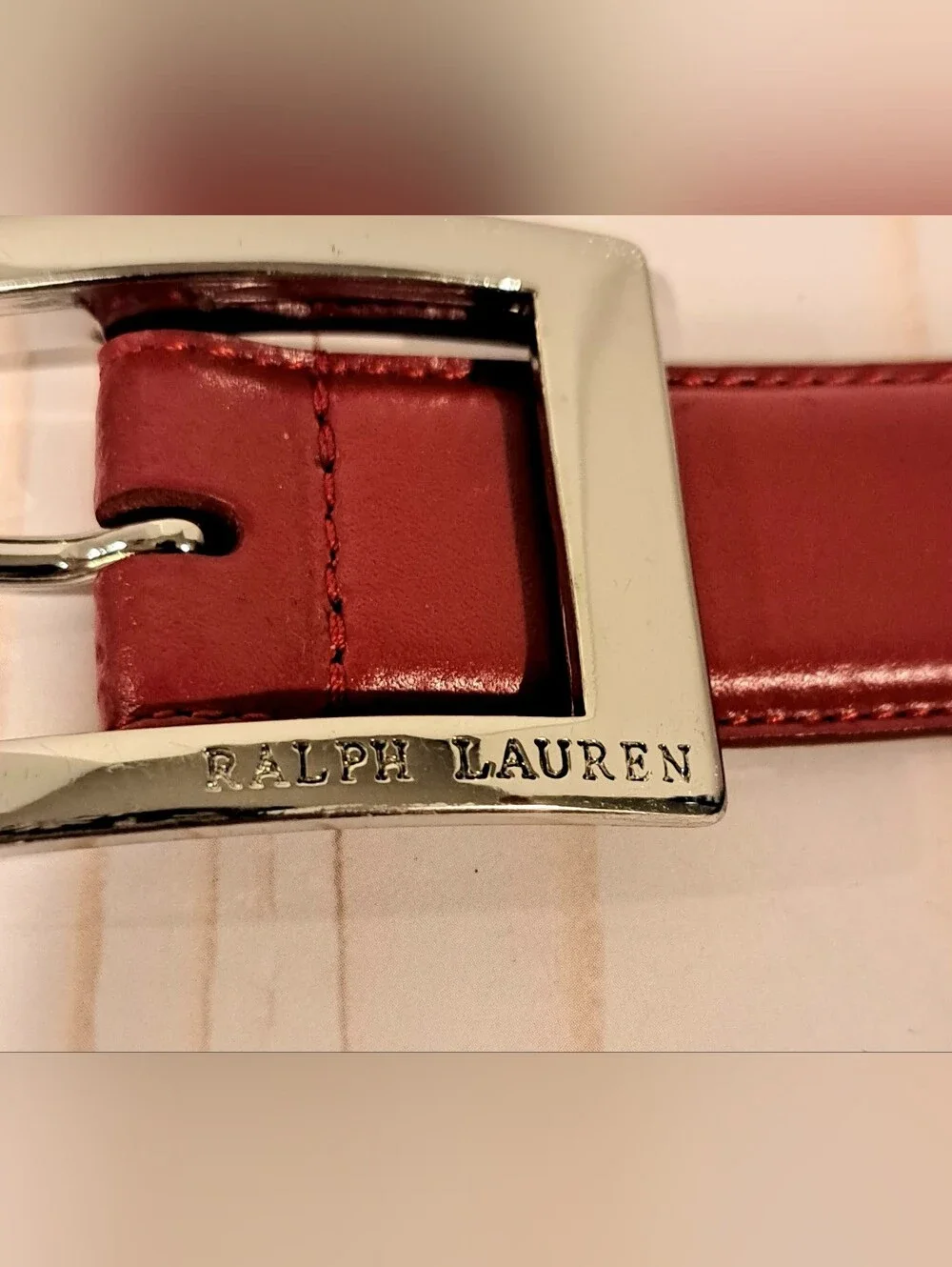 Ralph Lauren Red Leather Belt